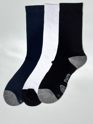 Faith 3-Pack Cushion Crew Socks