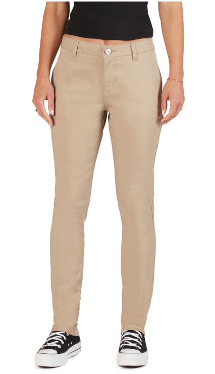 Stretch khaki top pants for juniors