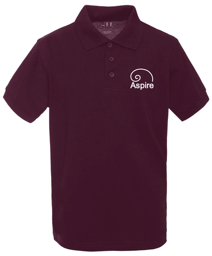 purple - aspire -  Aspire Academy Polo - BURGUNDY