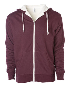 Independent Trading Sherpa-Lined Hooded Sweatshirt - red color