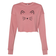 Load image into Gallery viewer, Whiskers Cropped Crew Fleece - pink
