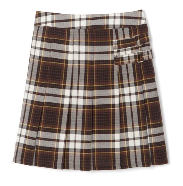 Girl French Toast Brown Plaid Skirt - Main Image