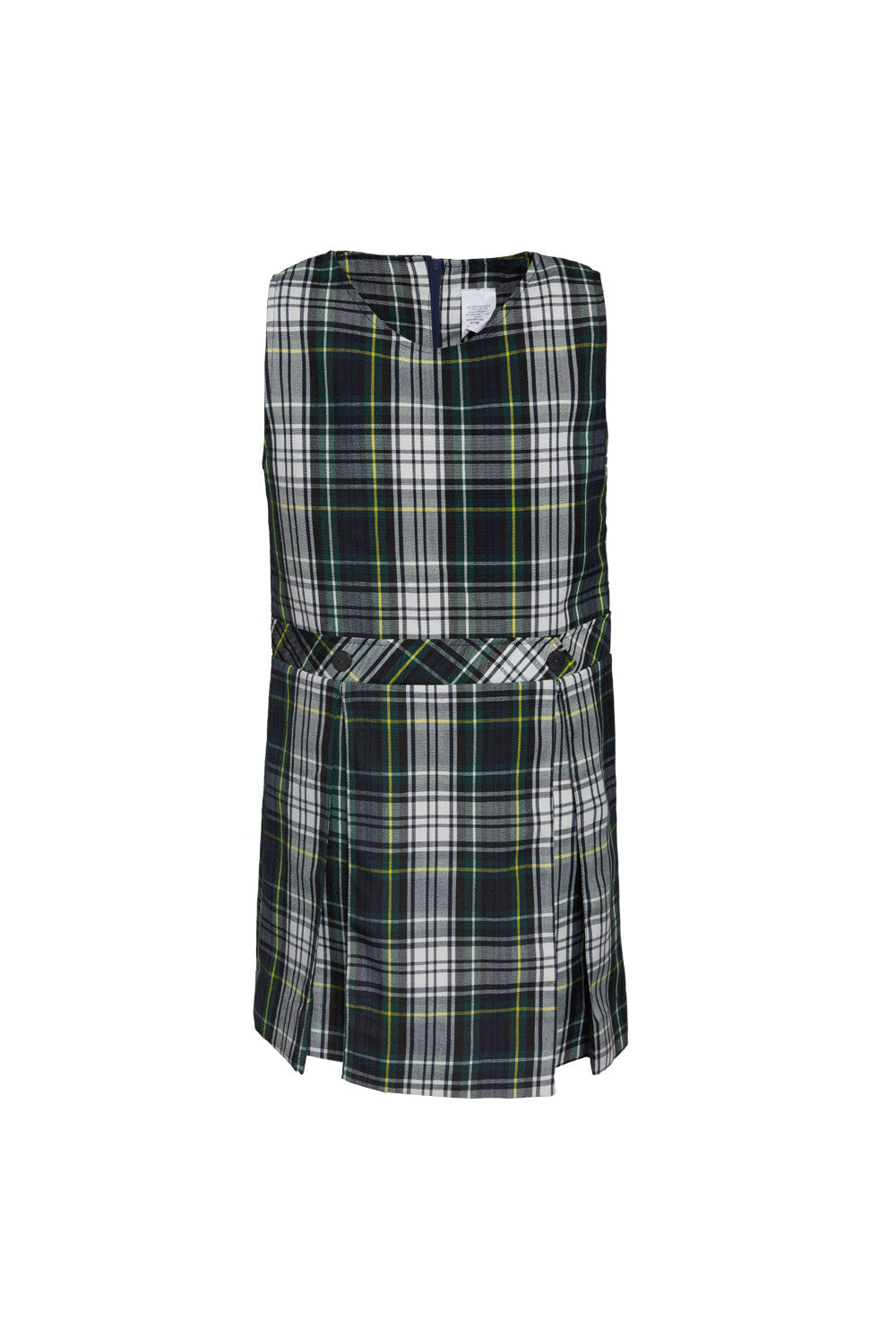 green plaid uniform dress Jumper relaxed