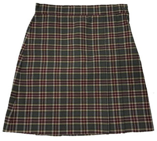 Maroon-Charcoal Plaid Skort